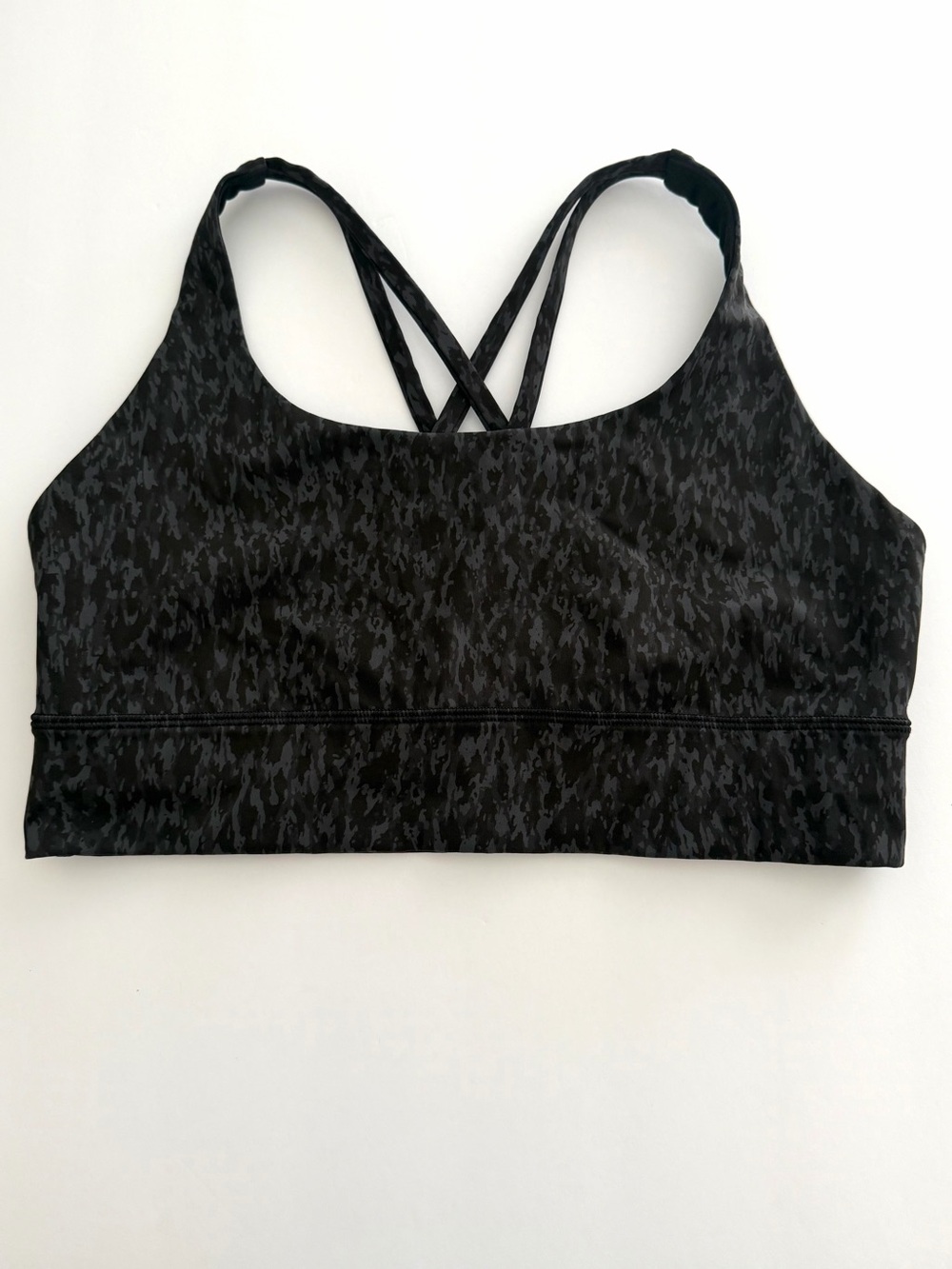 lululemon athletica Black Subtle Pattern Cross-Back Sports Bralette